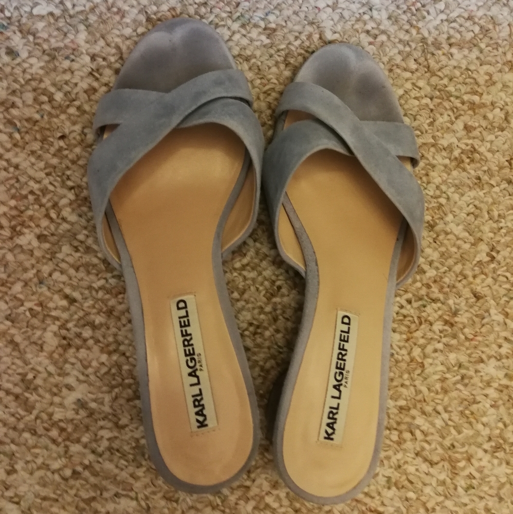 Karl Lagerfeld Blue Suede 1.5" Heels